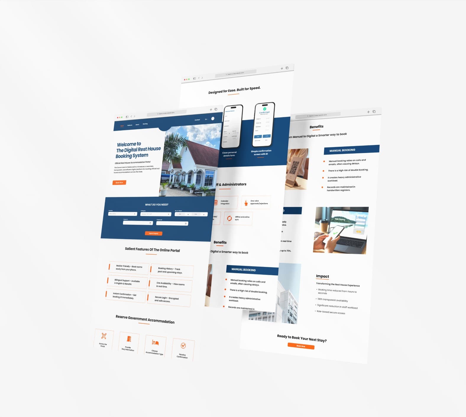 Digital room booking screens 1